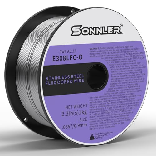 SONNLER Edelstahl-Schweißdraht V2A 0,9mm 1,0kg, MIG MAG Schweißdraht für Schweißgerät ohne Gas, D100 Drahtrolle mit...