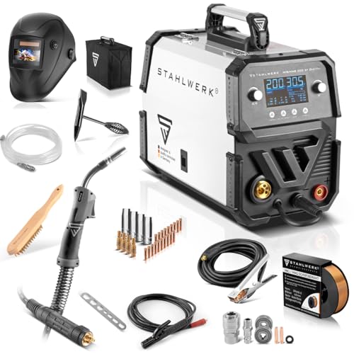 STAHLWERK Schweißgerät MIG MAG 200 ST Digital Vollausstattung IGBT Schutzgas-Schweißgerät | Inverter mit 200 A,...